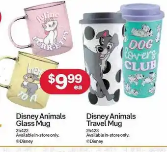 Australia Post Disney animals glass mug disney animals travel mug offer
