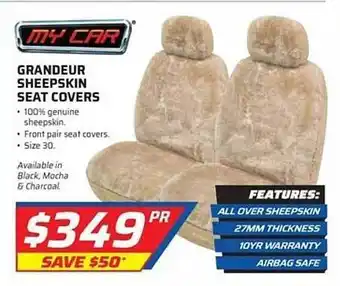 Auto One Grandeur sheepskin seat covers my car offer