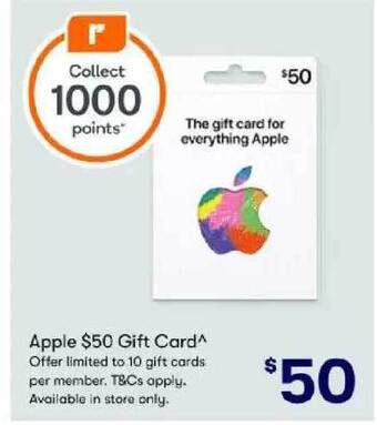BIG W Apple $50 gift card offer