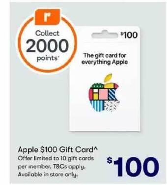 BIG W Apple $100 gift card offer