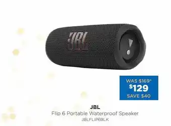 Bing Lee Jbl flip 6 portable waterproof speaker jblflip6blk offer