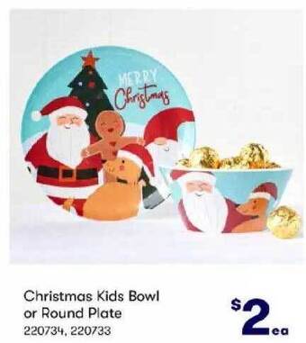BIG W Christmas kids bowl or round plate offer