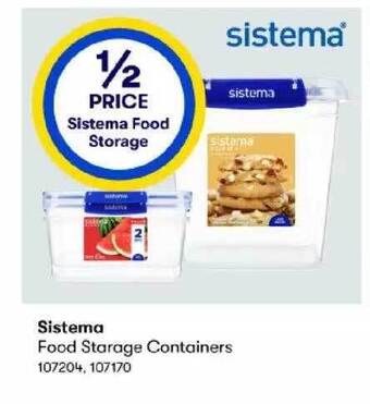BIG W Sistema food storage containers offer