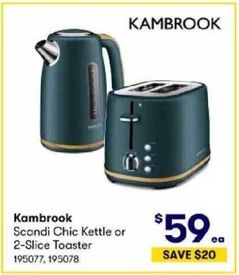 BIG W Kambrook scandi chic kettle or 2-slice toaster offer