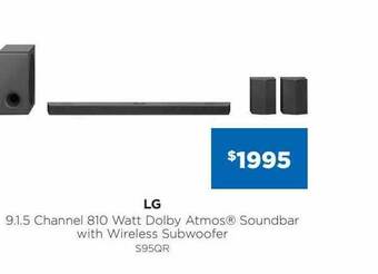 Bing Lee Lg 9.1.5 channel 810 watt dolby atmos soundbar with wireless subwoofer offer