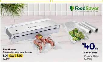 BIG W Foodsaver powervac vacuum sealer or 2-pack bags offer