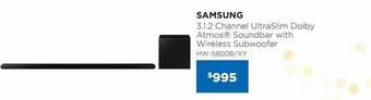 Bing Lee Samsung 3.1.2 channel ultraslim dolby atmos soundbar with wireless subwoofer offer