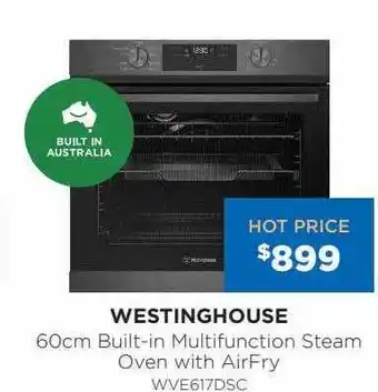 Bing Lee Westinghouse 60cm built-in multifunction steam oven with airfry offer