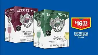 Bottlemart Berri estates cask varieties offer