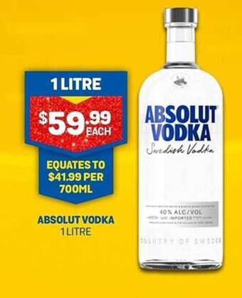 Bottlemart Absolut vodka offer