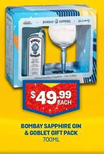 Bottlemart Bombay sapphire gin & goblet gift pack offer