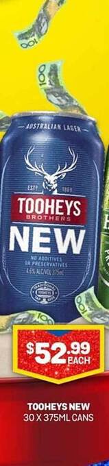 Bottlemart Tooheys new cans offer