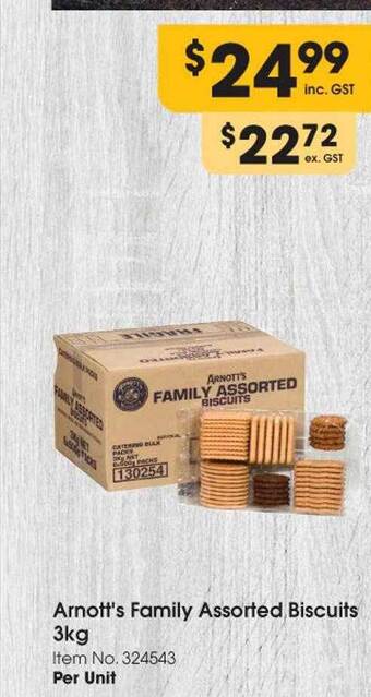 Campbells Wholesale Arnott's family assorted biscuits offer