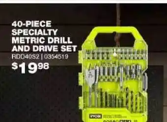 Bunnings 40-piece specialty metric drill and drive set offer