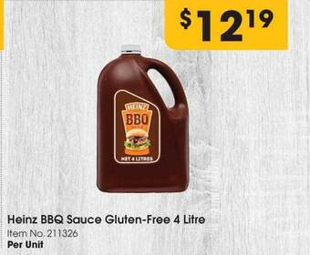 Campbells Wholesale Heinz bbq sauce gluten-free offer