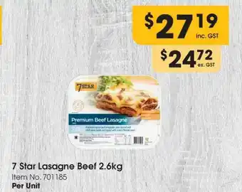 Campbells Wholesale 7 star lasagne beef offer