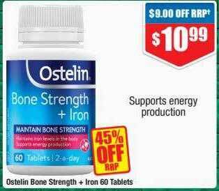 Ostelin bone strength + iron 60 tablets