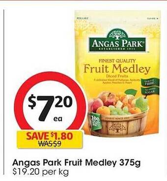 Coles Angas park fruit medley 375g offer