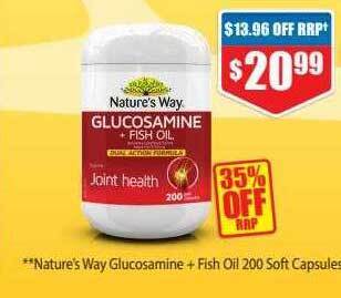 Chemist Warehouse Nature's way glucosamine + fish oil 200 soft capsules offer