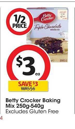 Coles Betty crocker baking mix 250g-540g offer