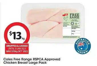 Coles Coles free range rspca approved chicken breast large offer