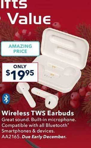 Jaycar Electronics Wireless tws earbuds offer