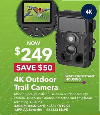 Jaycar Electronics 4k outdoor trail camera offer
