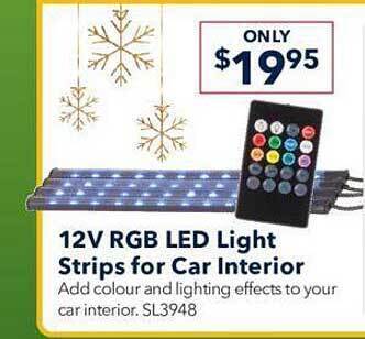 Jaycar Electronics 12v rgb led light strips for car interior offer