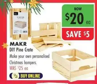 Lincraft Makr diy pine crate offer