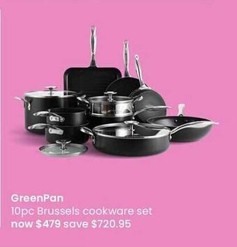 Myer Greenpan 10pc brussels cookware set offer