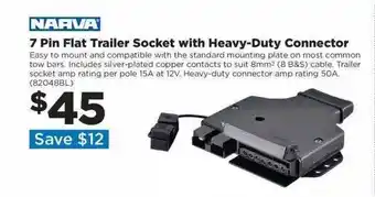 Repco Narva 7 pin flat trailler with heady-duty connector offer