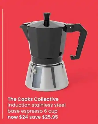 Myer The cooks collective induction stainless steel base espresso 6 cup offer