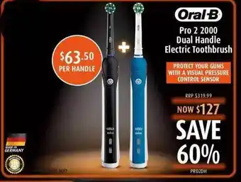 Shaver Shop Oral-b pro 2 2000 dual handle electric toothbrush offer