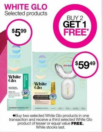 Priceline White glo selected products offer