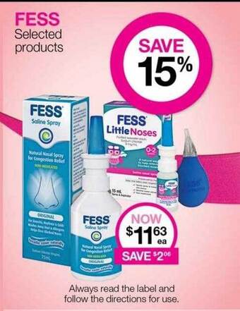 Priceline Fess selected products offer