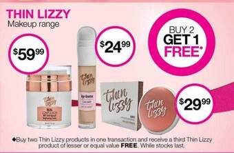 Priceline Thin lizzy makeup range offer