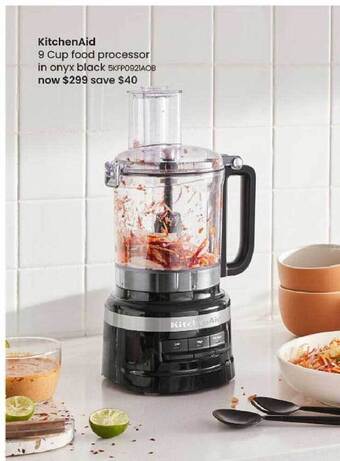 Myer Kitchenaid 9 cup food processor in onyx black offer