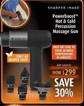 Sharper image powerboost hot & cold percussion massage gun