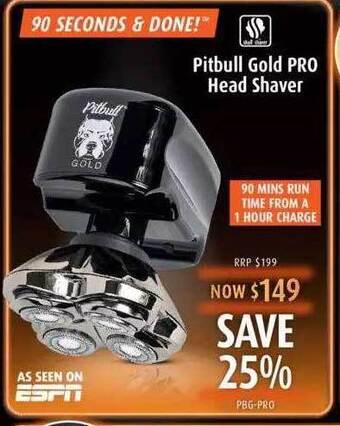 Shaver Shop Pitbull gold pro head shaver offer