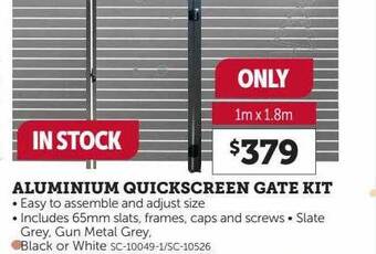 Aluminium quickscreen gate kit
