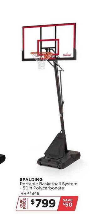 Sportspower Spalding portable basketball system offer