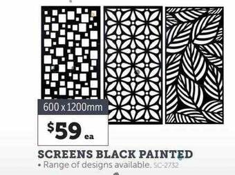 Stratco Screens black painted offer
