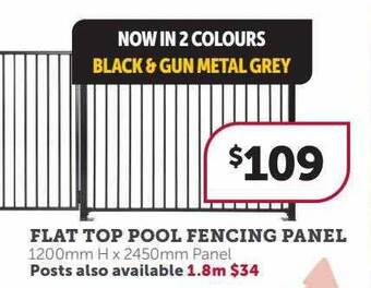 Stratco Flat top pool fencing panel offer