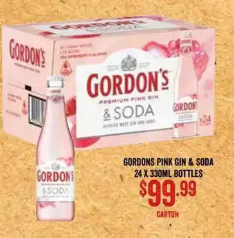 Spudshed Gordons pink gin & soda offer