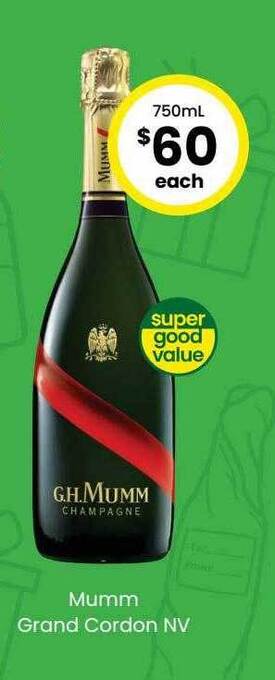 The Bottle O Mumm grand cordon nv offer