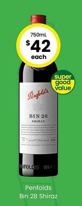 The Bottle O Penfolds bin 28 shiraz offer
