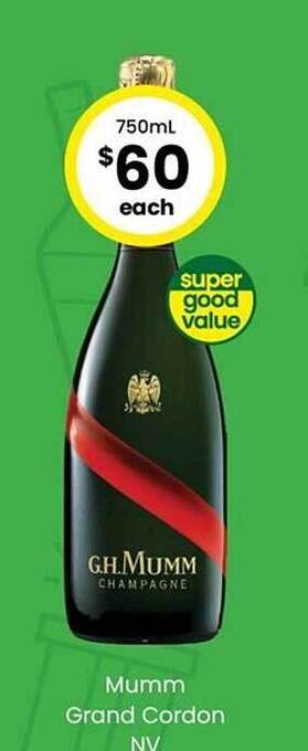 The Bottle O Mumm grand cordon nv offer