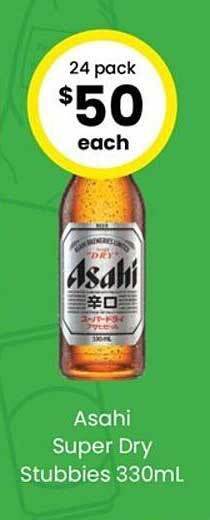 Asahi super dry stubbies