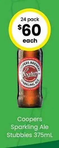 The Bottle O Coopers sparkling ale stubbies offer