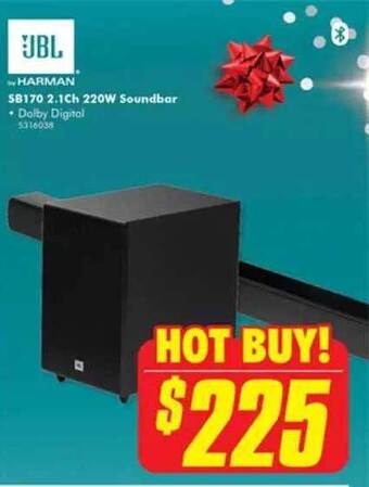 The Good Guys Jbl sb170 2.1ch 220w soundbar offer
